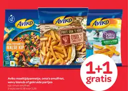 Spar Aviko maaltijdpannetje, oma's smulfriet, wavy blends of gekruide partjes aanbieding