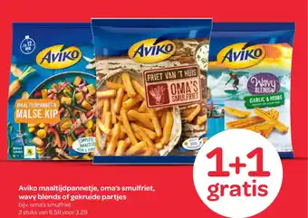 Spar Aviko maaltijdpannetje, oma's smulfriet, wavy blends of gekruide partjes aanbieding