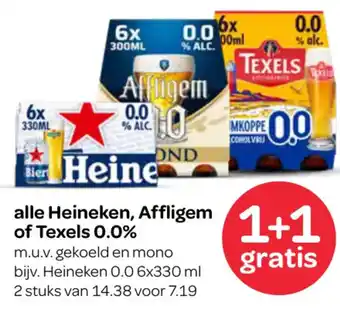 Spar alle Heineken, Affligem of Texels 0.0% aanbieding