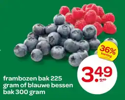 Spar frambozen of blauwe bessen aanbieding