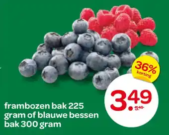 Spar frambozen of blauwe bessen aanbieding