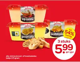 Spar alle Johma brood of toastsalades aanbieding