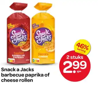 Spar Snack a Jacks barbecue paprika of cheese rollen aanbieding