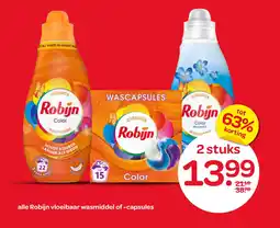 Spar alle Robijn vloeibaar wasmiddel of capsules aanbieding