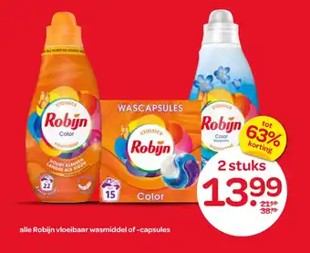 Spar alle Robijn vloeibaar wasmiddel of capsules aanbieding