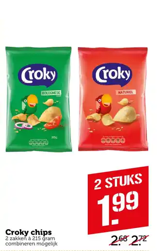 Coop Croky chips 215 gram aanbieding