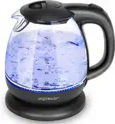 Bol.com Aigostar Elfin 30IAX - Waterkoker glas - watekokers klein met LED - 1 Liter - Zwart aanbieding