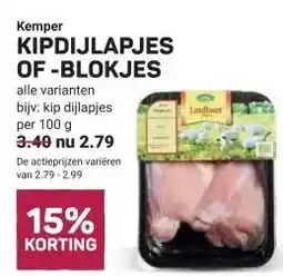 Ekoplaza KIPDIJLAPJES OF-BLOKJES aanbieding