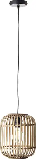 Praxis Brilliant hanglamp Woodrow rotan ⌀21cm E27 aanbieding