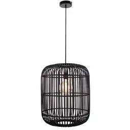Praxis Brilliant hanglamp Woodrow zwart Ø45cm E27 aanbieding