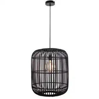 Praxis Brilliant hanglamp Woodrow zwart Ø45cm E27 aanbieding