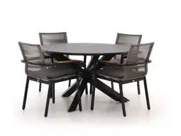 Kees Smit Bellagio Marudo/Lodola ø 130cm dining tuinset 5-delig stapelbaar aanbieding