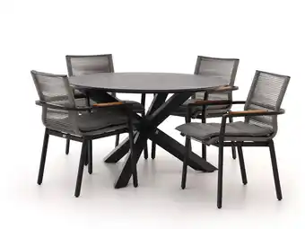 Kees Smit Bellagio Marudo/Lodola ø 130cm dining tuinset 5-delig stapelbaar aanbieding