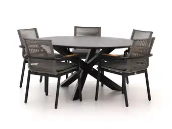 Kees Smit Bellagio Marudo/Lodola ø 150cm dining tuinset 6-delig stapelbaar aanbieding