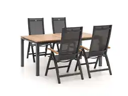 Kees Smit Hartman Troy/Linosa 180cm dining tuinset 5-delig verstelbaar aanbieding