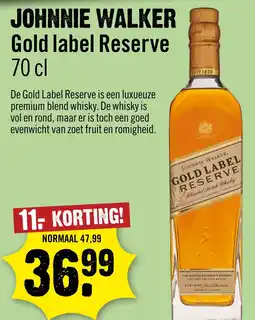 Dirck 3 Johnnie walker Gold label Reserve aanbieding