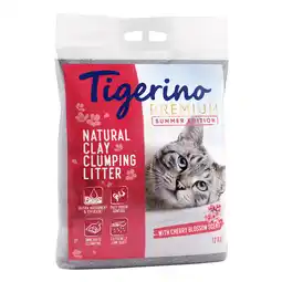 Zooplus 2x12kg Kersenbloesemgeur Tigerino Premium Kattenbakvulling Klei aanbieding