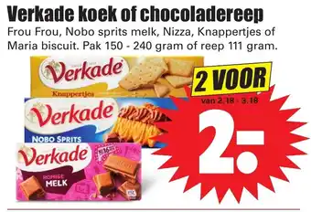 Dirk Verkade koek of chocoladereep aanbieding