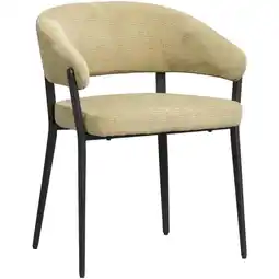 Leen Bakker Eetkamerstoel Liv - stof - lime - Leen Bakker aanbieding