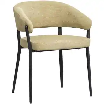 Leen Bakker Eetkamerstoel Liv - stof - lime - Leen Bakker aanbieding
