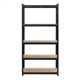 Leen Bakker Metalen stellingkast - zwart - 90x45x180 cm - Leen Bakker aanbieding