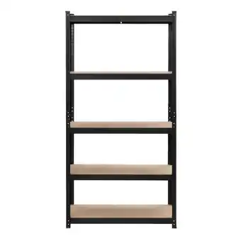 Leen Bakker Metalen stellingkast - zwart - 90x45x180 cm - Leen Bakker aanbieding