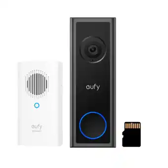MediaMarkt Eufy Chime + Sd Kaart 2k Met Video C30 Slimme Deurbel aanbieding