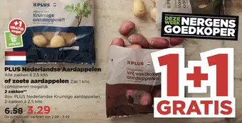 PLUS PLUS Nederlandse Aardappelen of zoete aardappelen aanbieding