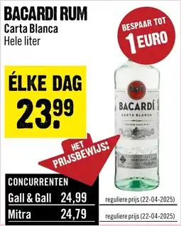 Dirck 3 Bacardi rum carta blanca aanbieding