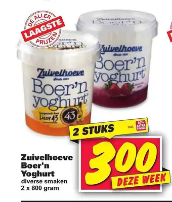 Nettorama Zuivelhoeve boer'n yoghurt 800 gram aanbieding