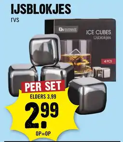 Dirck 3 Ijsblokjes rvs aanbieding