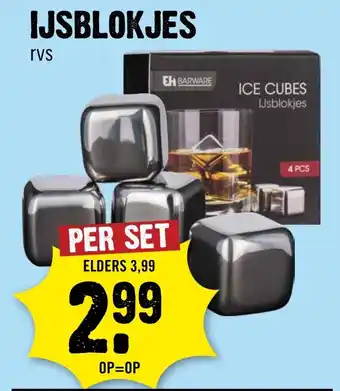 Dirck 3 Ijsblokjes rvs aanbieding