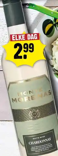 Dirck 3 Monte morenas white wine chardonnay aanbieding