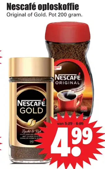 Dirk Nescafé oploskoffie 200 gram aanbieding