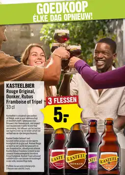 Dirck 3 Kasteelbier rouge original, donker, rubus framboise of tripel aanbieding