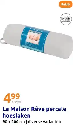 Action La Maison Rêve percale hoeslaken aanbieding