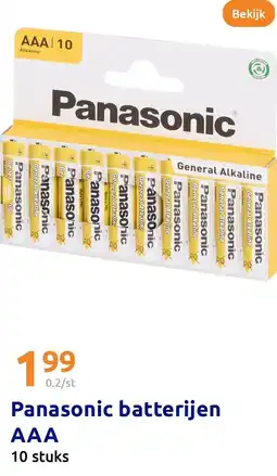 Action Panasonic batterijen AAA aanbieding