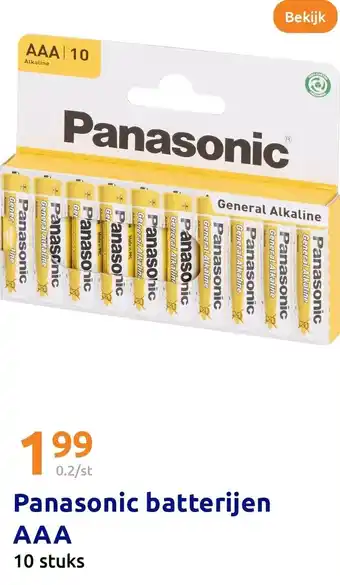 Action Panasonic batterijen AAA aanbieding