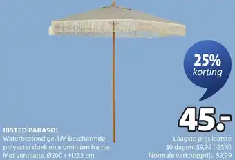 Jysk Ibsted parasol aanbieding