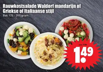 Dirk Rauwkostsalade Waldorf mandarijn of Griekse of Italiaanse sijl 175-200g aanbieding