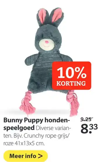 Pets Place Bunny puppy hondenspeelgoed 41x13x5 cm aanbieding