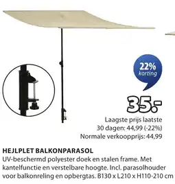 Jysk Hejlplet balkonparasol aanbieding
