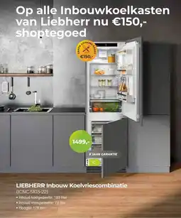 EP Beerepoot Liebherr Inbouw Koelvriescombinatie aanbieding