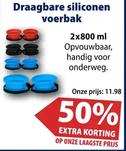 Huisdier Voordeelshop Draagbare siliconen voerbak aanbieding