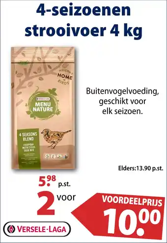 Huisdier Voordeelshop 4-seizoenen strooivoer 4 kg aanbieding