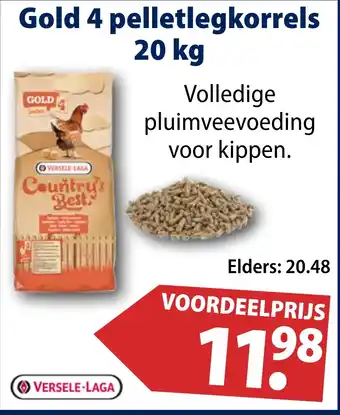 Huisdier Voordeelshop Gold 4 pelletlegkorrels 20 kg aanbieding
