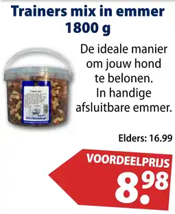 Huisdier Voordeelshop Trainers mix in emmer 1800 g aanbieding