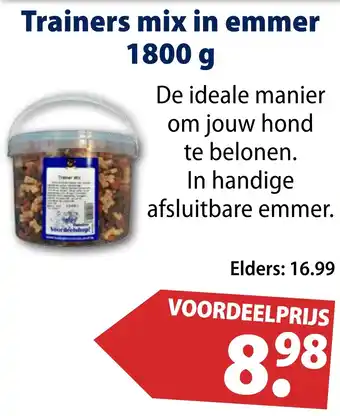 Huisdier Voordeelshop Trainers mix in emmer 1800 g aanbieding