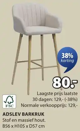 Jysk Adslev barkruk aanbieding