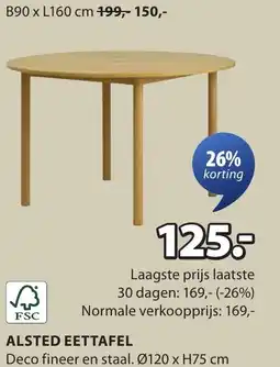 Jysk Alsted eettafel aanbieding